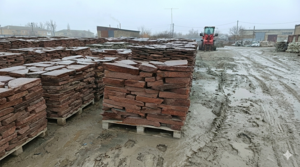 купить песчаник красный для мощения