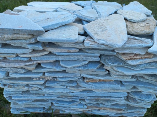 Плитняк златолит зелёный галтованный для цоколя купить в Белгороде